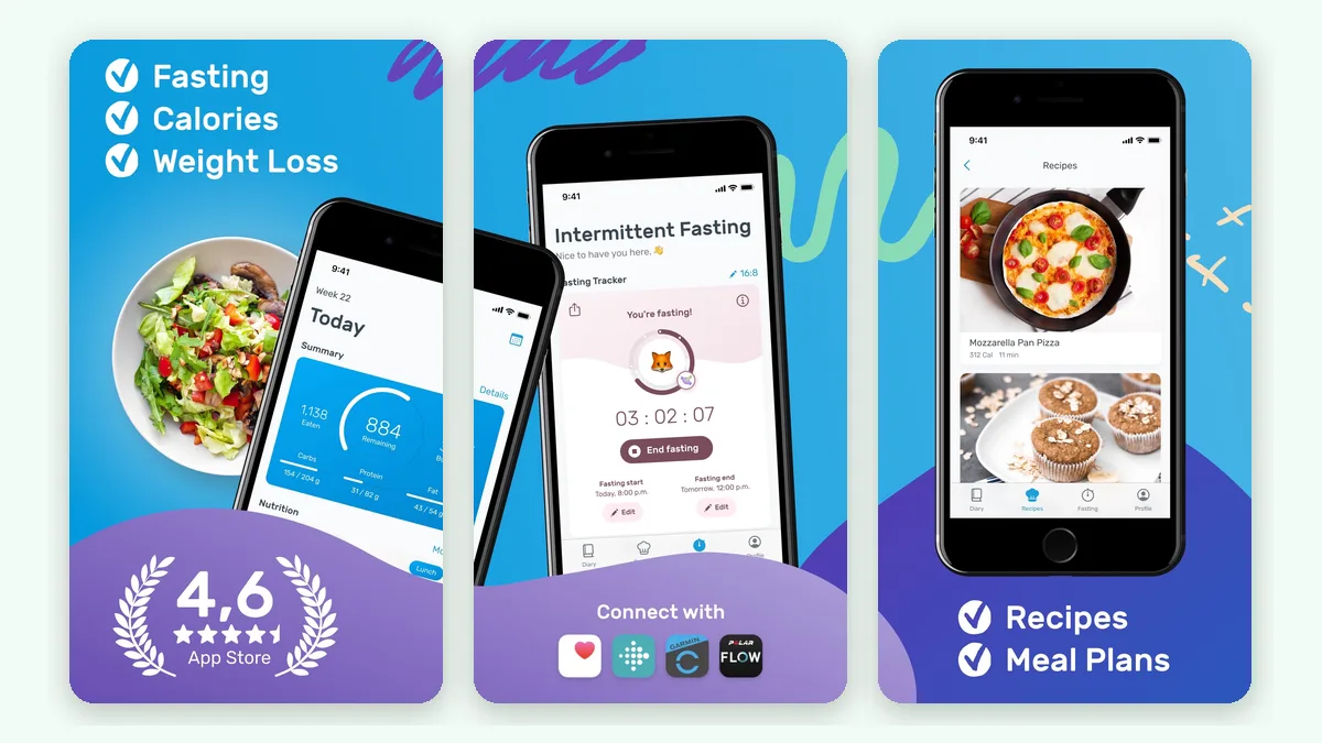 YAZIO — official App Store screenshots