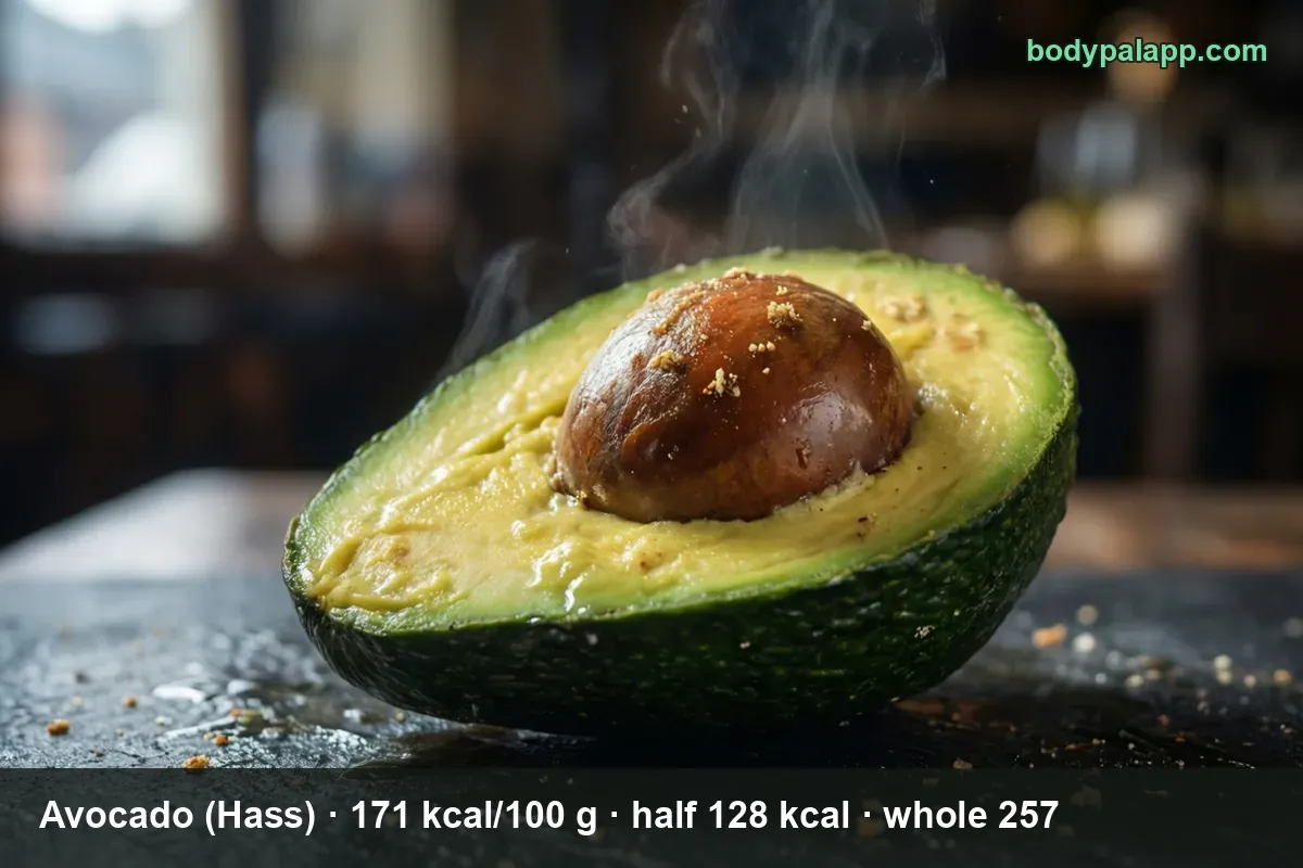 Avocado - 128 kcal per half