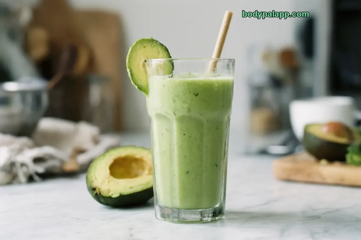 Avocado smoothie, packaged, per label