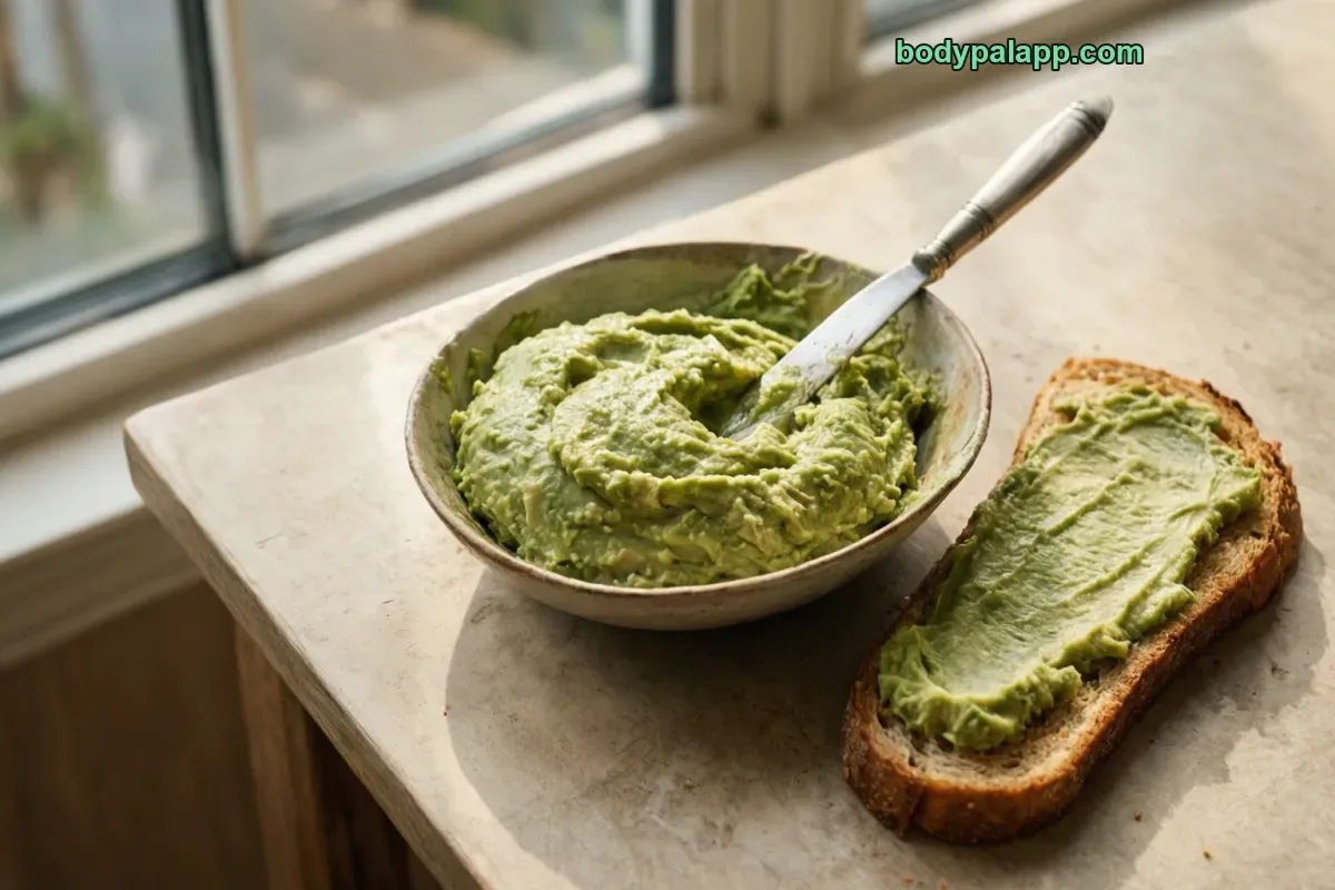Avocado spread, mashed avocado, raw