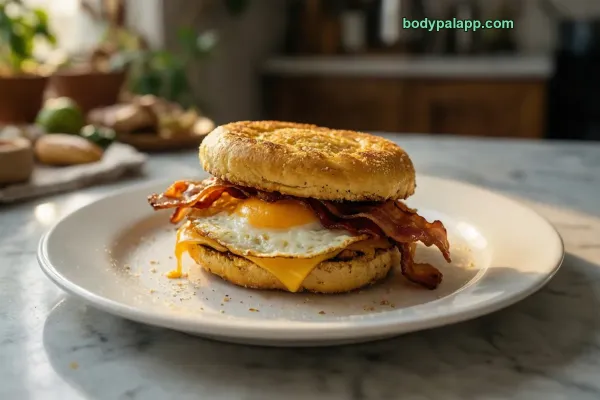 Bacon And Egg Muffin Sandwich