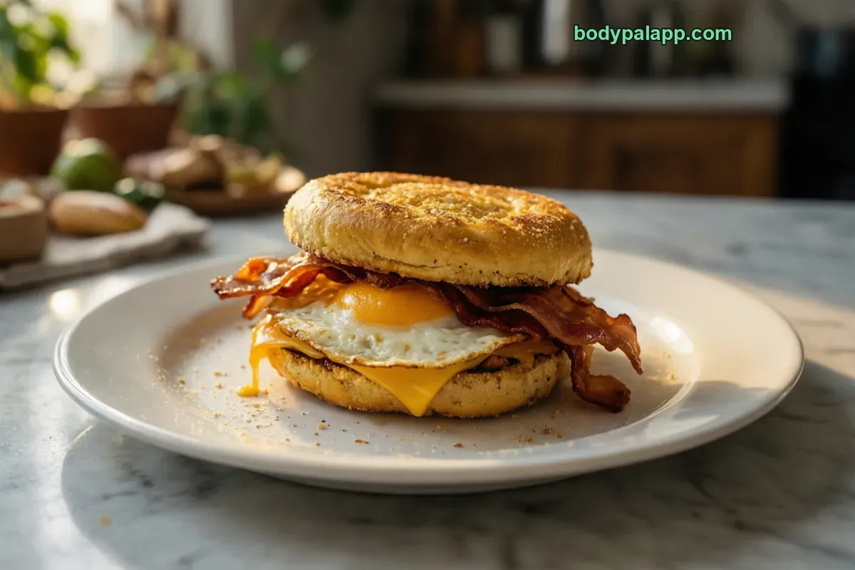 Bacon and egg mcmuffin, English muffin sandwich, generic