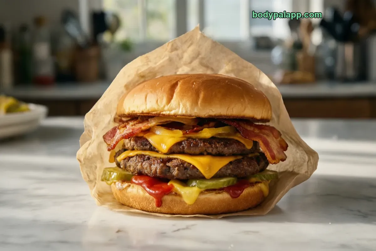 Bacon mcdouble, fast food, double cheeseburger base