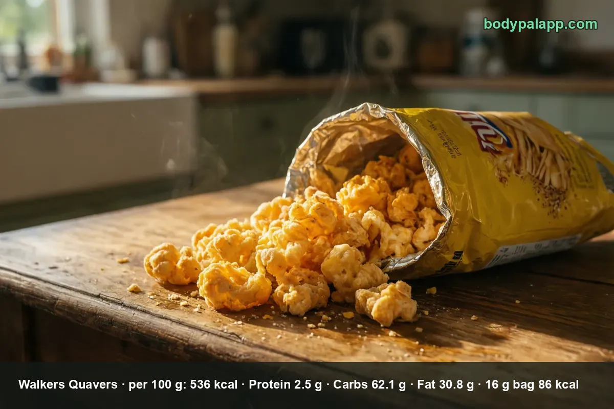 A bag of Quavers cheese snacks - 86 calories per 16 g bag