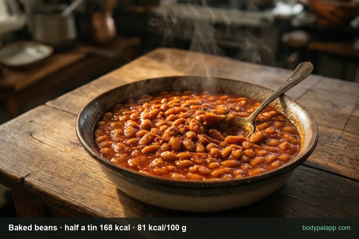 Baked beans - 168 kcal per half tin