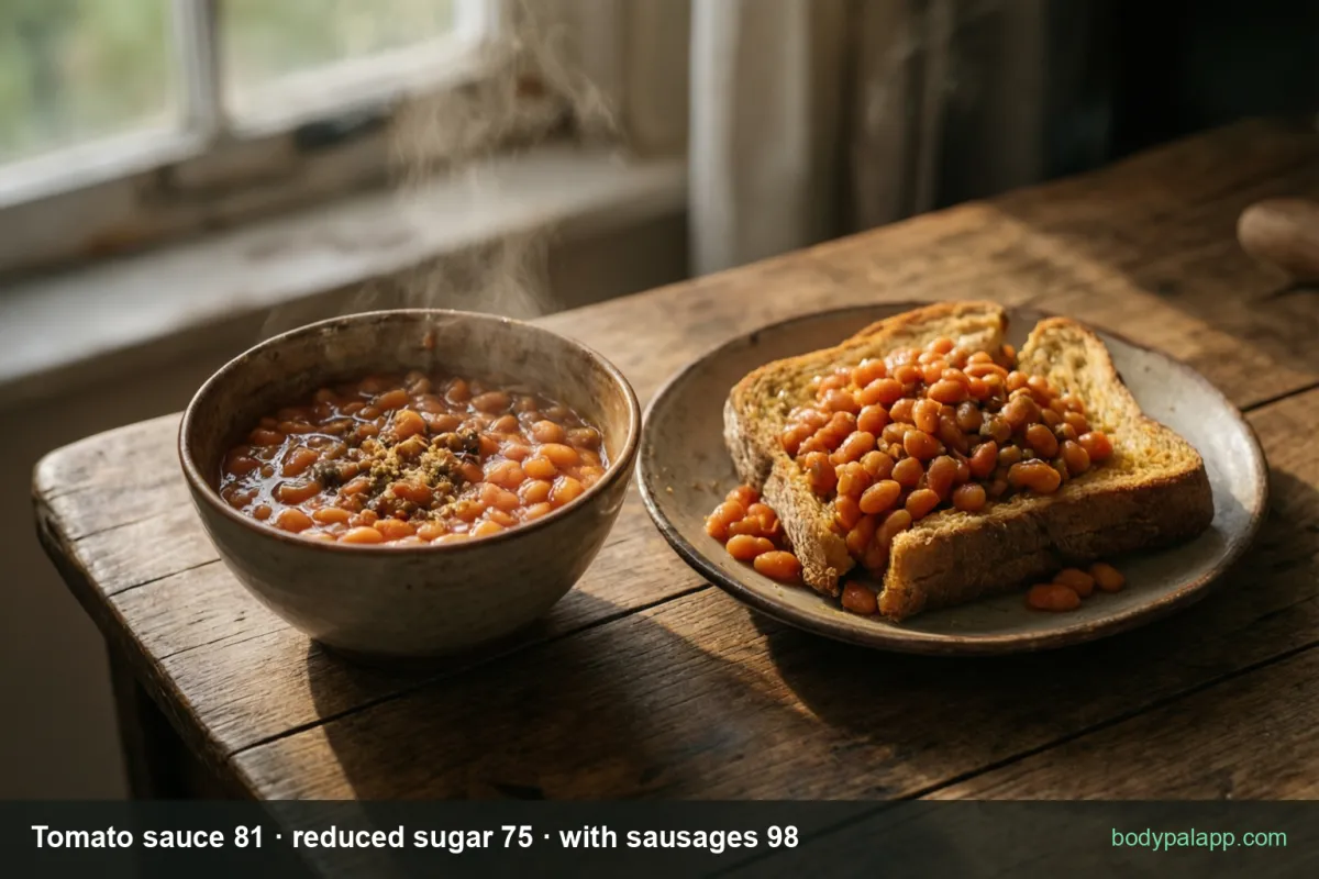 Baked beans variants calories comparison
