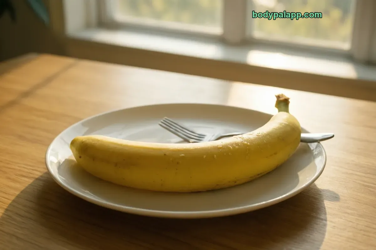 Large banana, raw, peeled