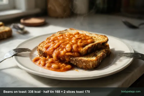 Beans on toast calories