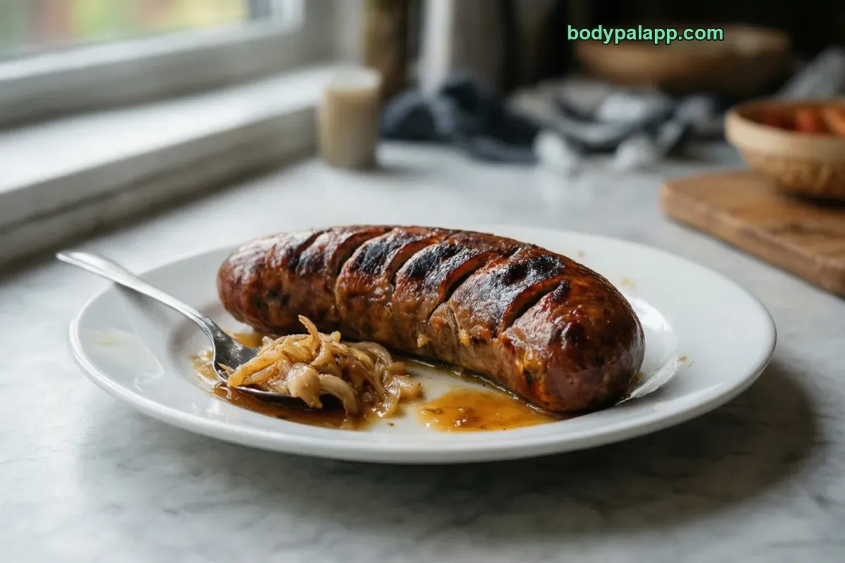 Beer brat, packaged, per label
