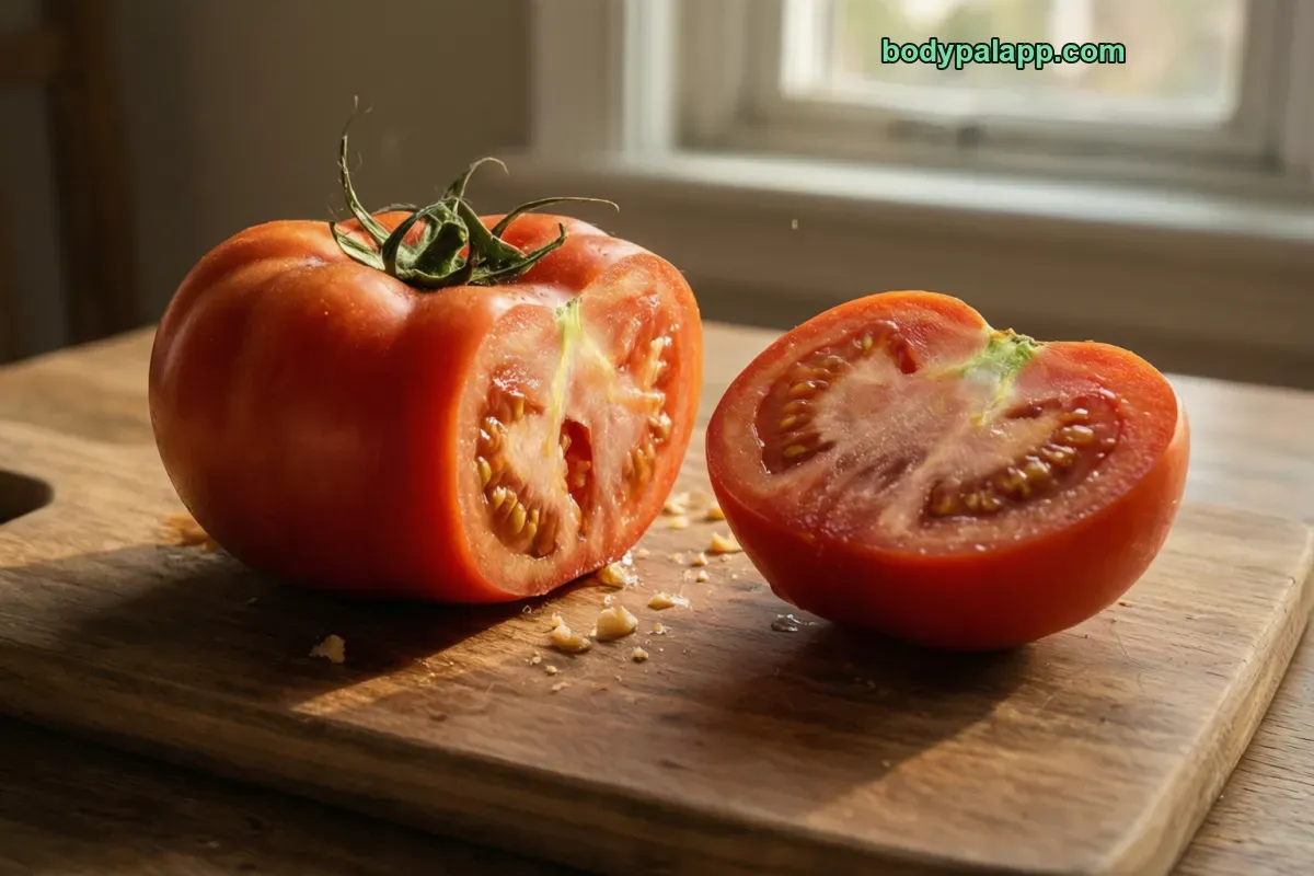 Big tomato, red, ripe
