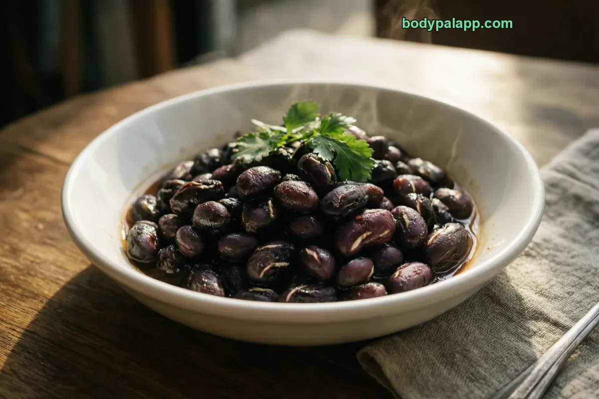 Black beans, boiled, no added salt