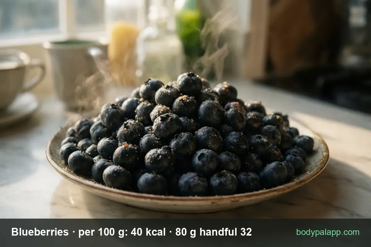 Blueberries - 32 kcal per 80 g handful