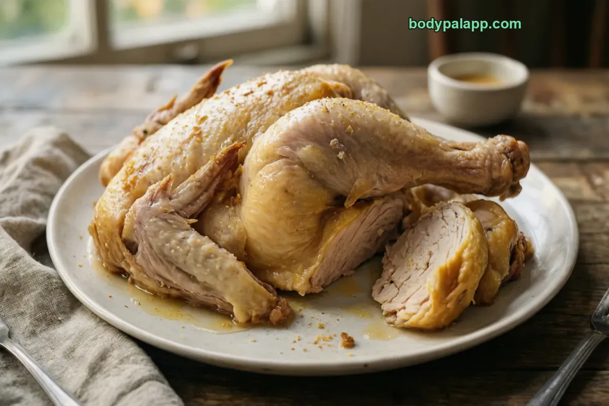 Boiled chicken breast, boiled, skinless meat only