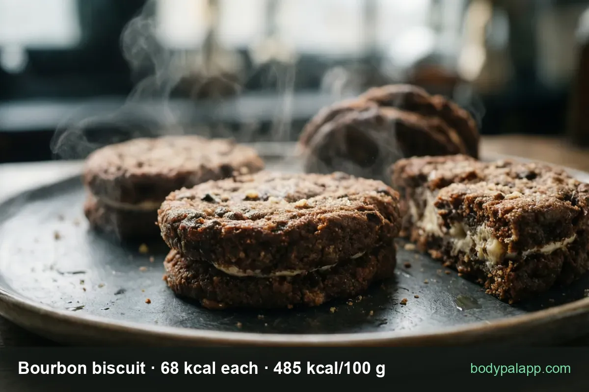 Bourbon biscuit - 68 kcal each