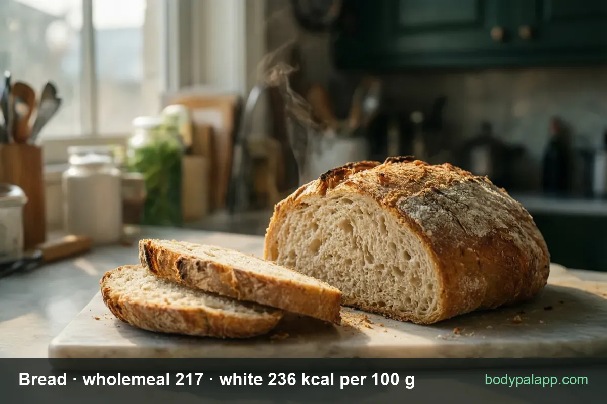 Bread - 78 kcal per wholemeal slice