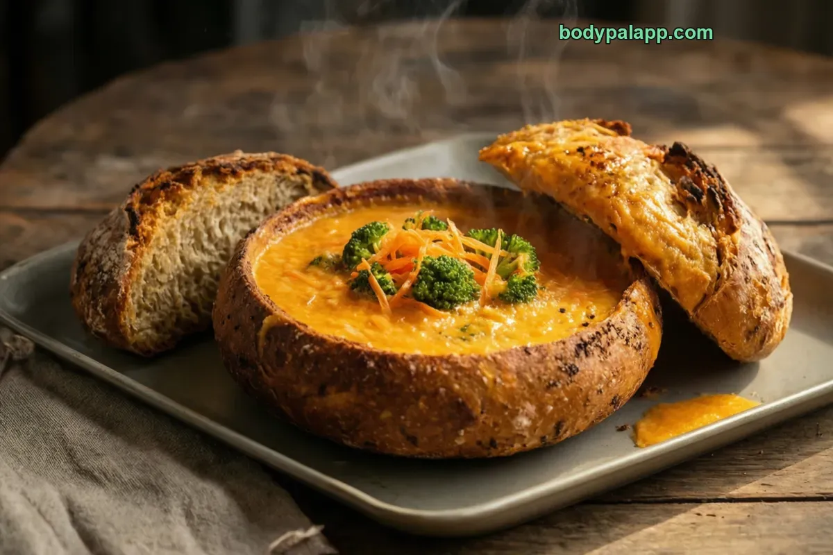 Panera broccoli cheddar soup, packaged, per label