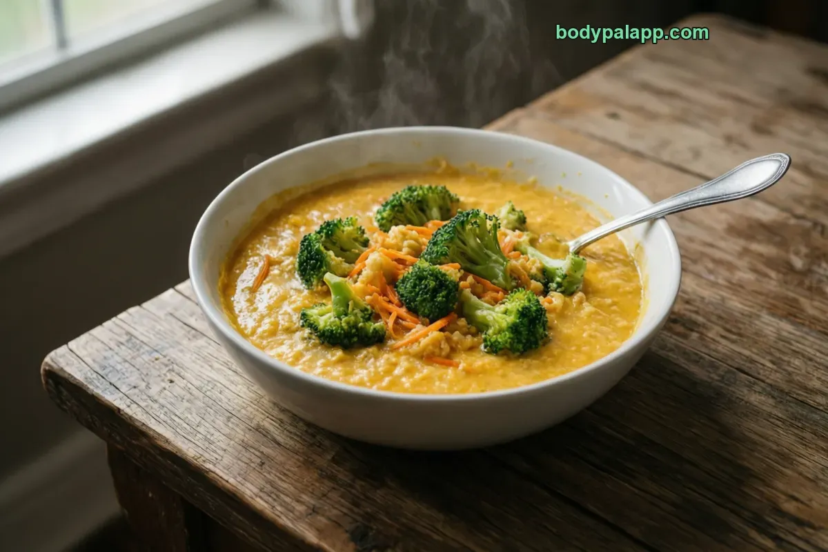 Subway broccoli cheddar soup, as served