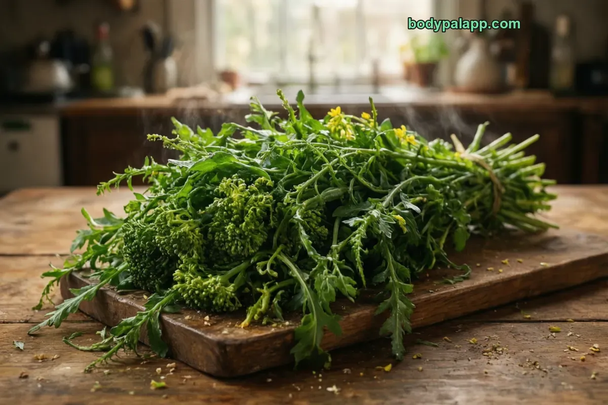 Broccoli rabe, cooked