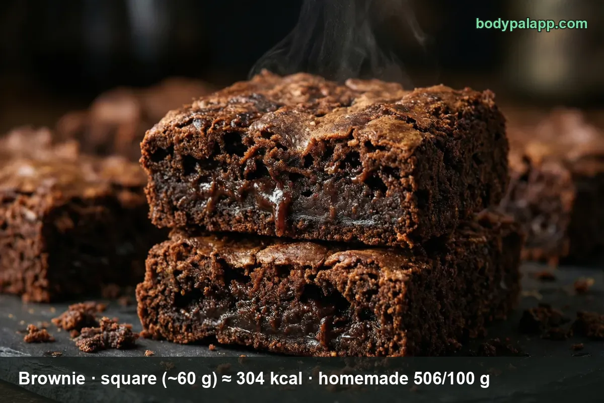 Brownie - ~304 kcal per square