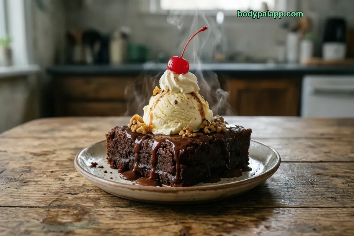 Brownie sundae, packaged, per label