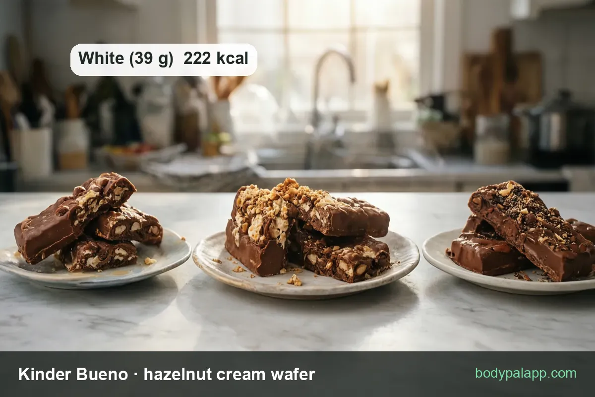 Kinder Bueno variants calories comparison