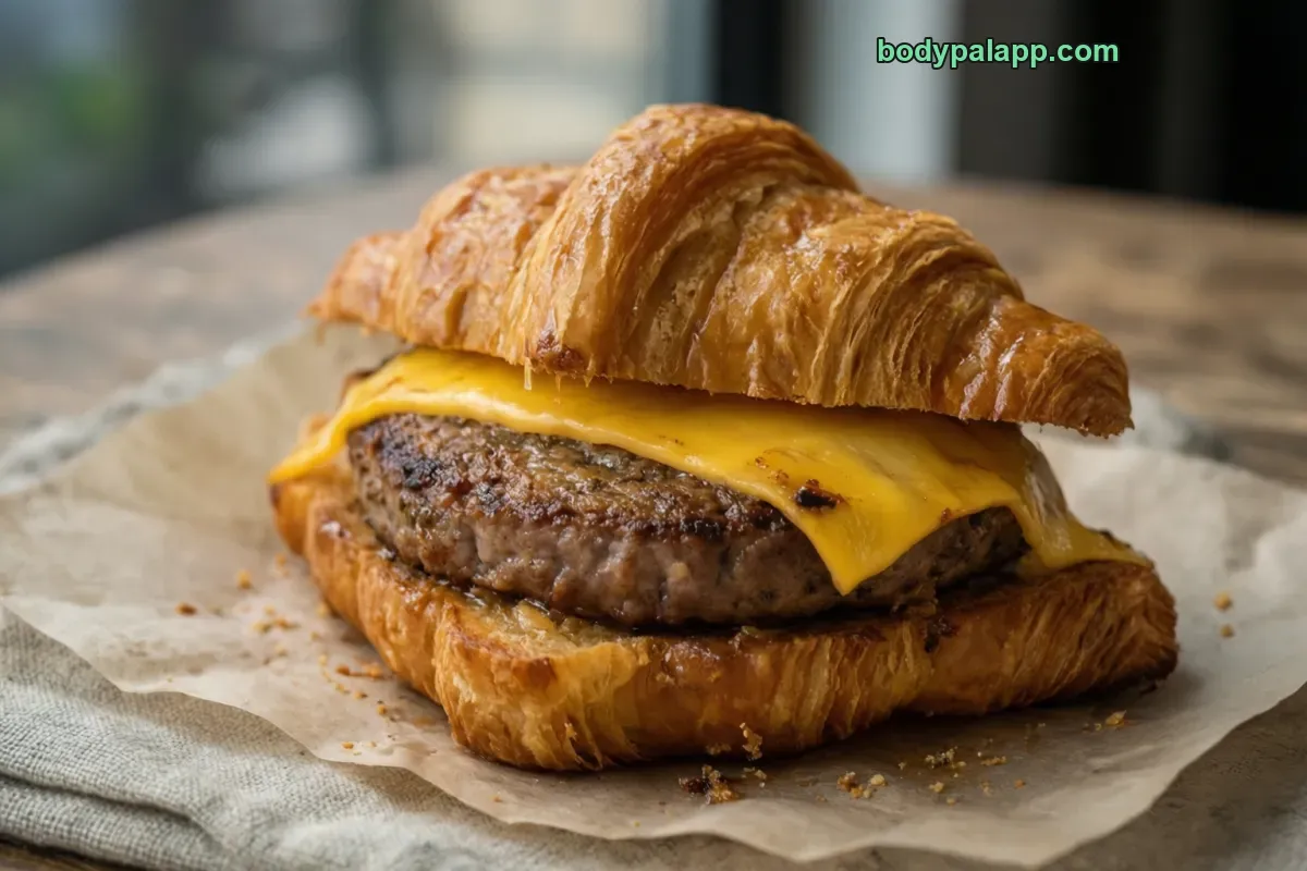 Burger king sausage croissant, fast food, sausage, egg, cheese