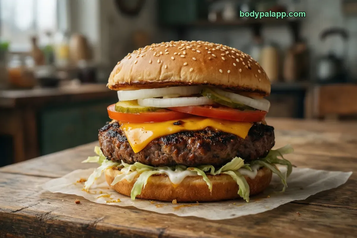 Burger king whopper with cheese, fast food