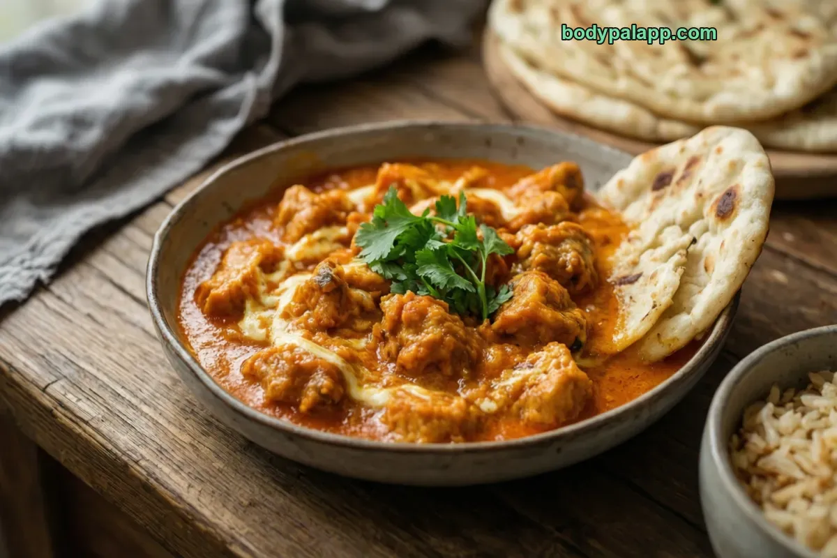 Butter chicken, chicken curry, no rice