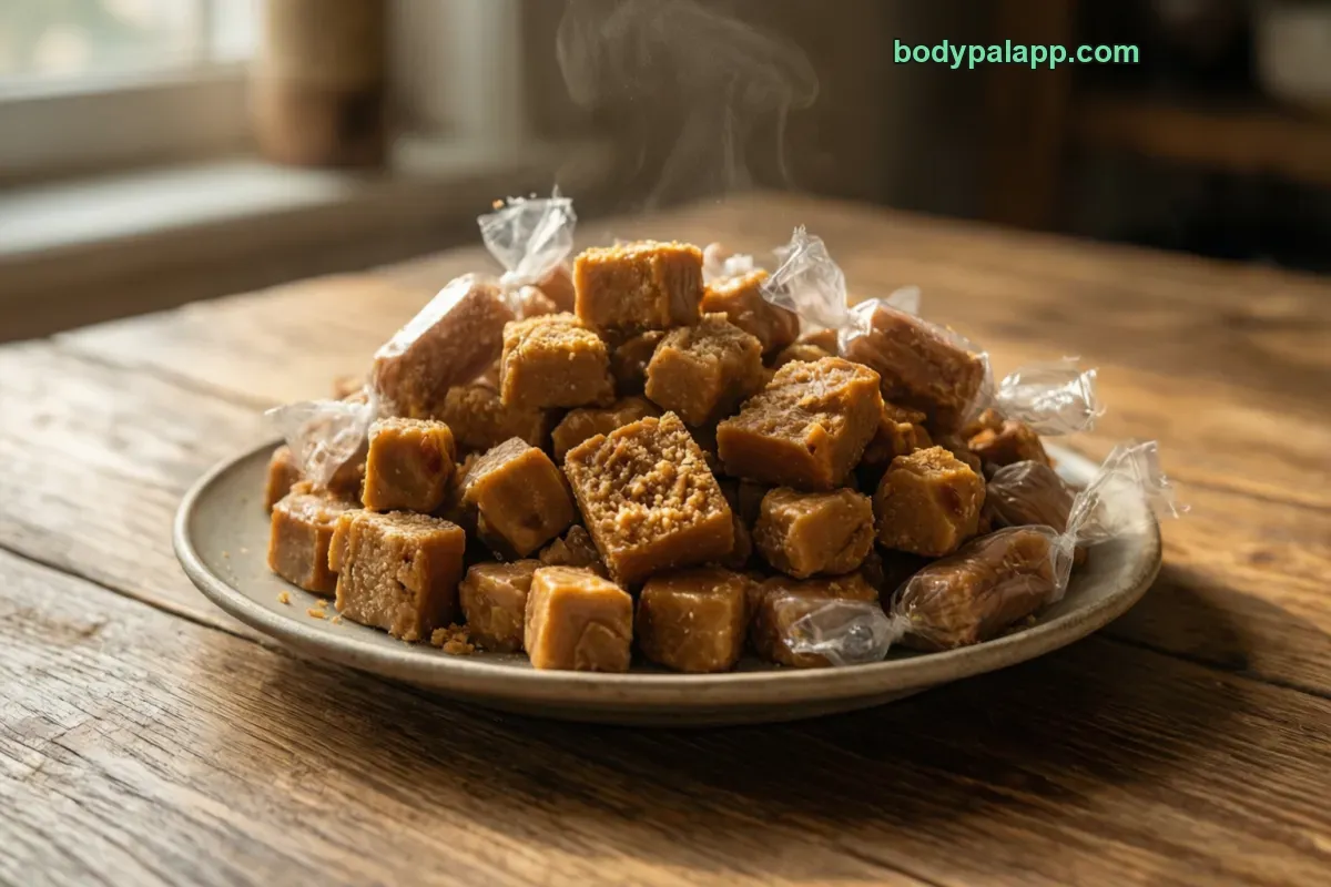 Caramel, plain caramel candy