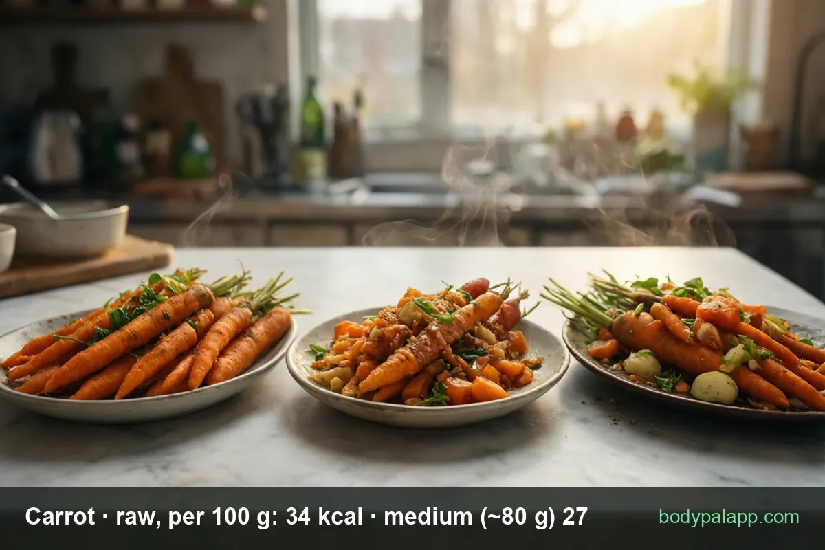 Carrot - 27 kcal per medium carrot