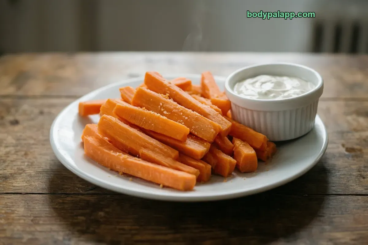 Carrot stick, raw, cut into sticks