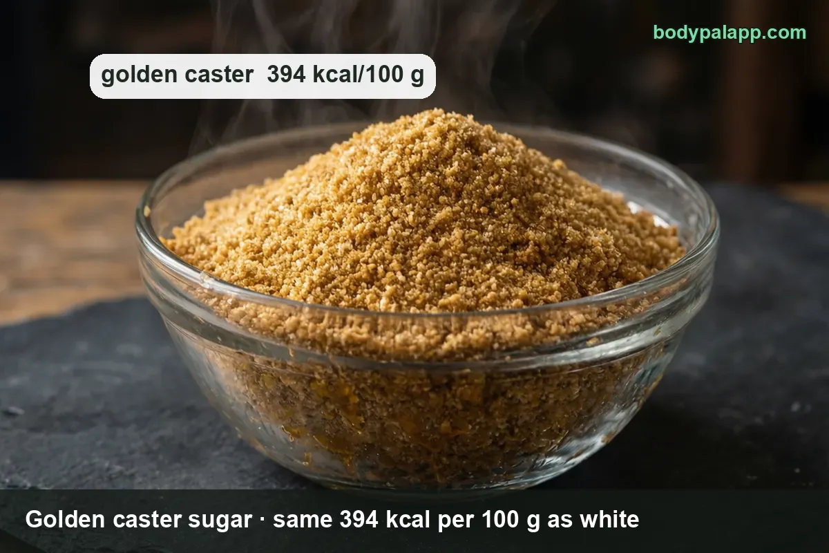 Caster sugar variants calories comparison