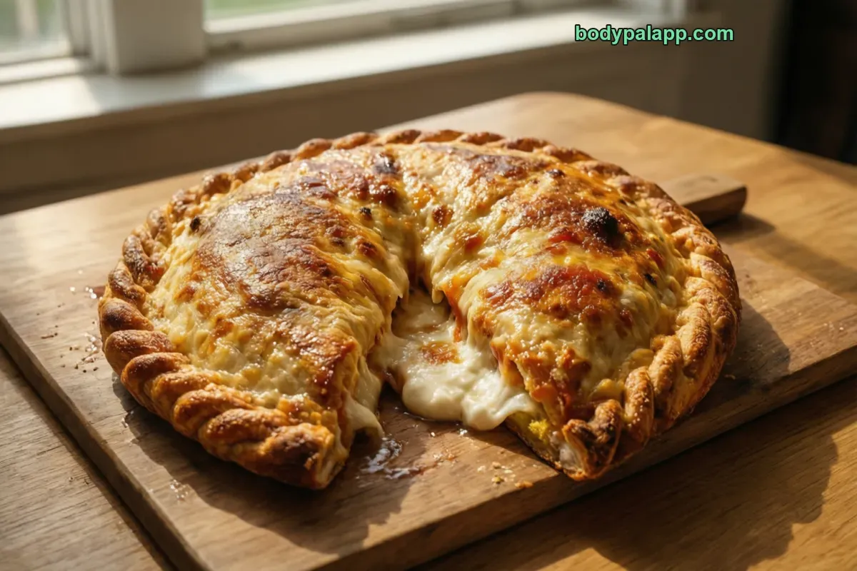 Cheese calzone, cheese filling, no meat
