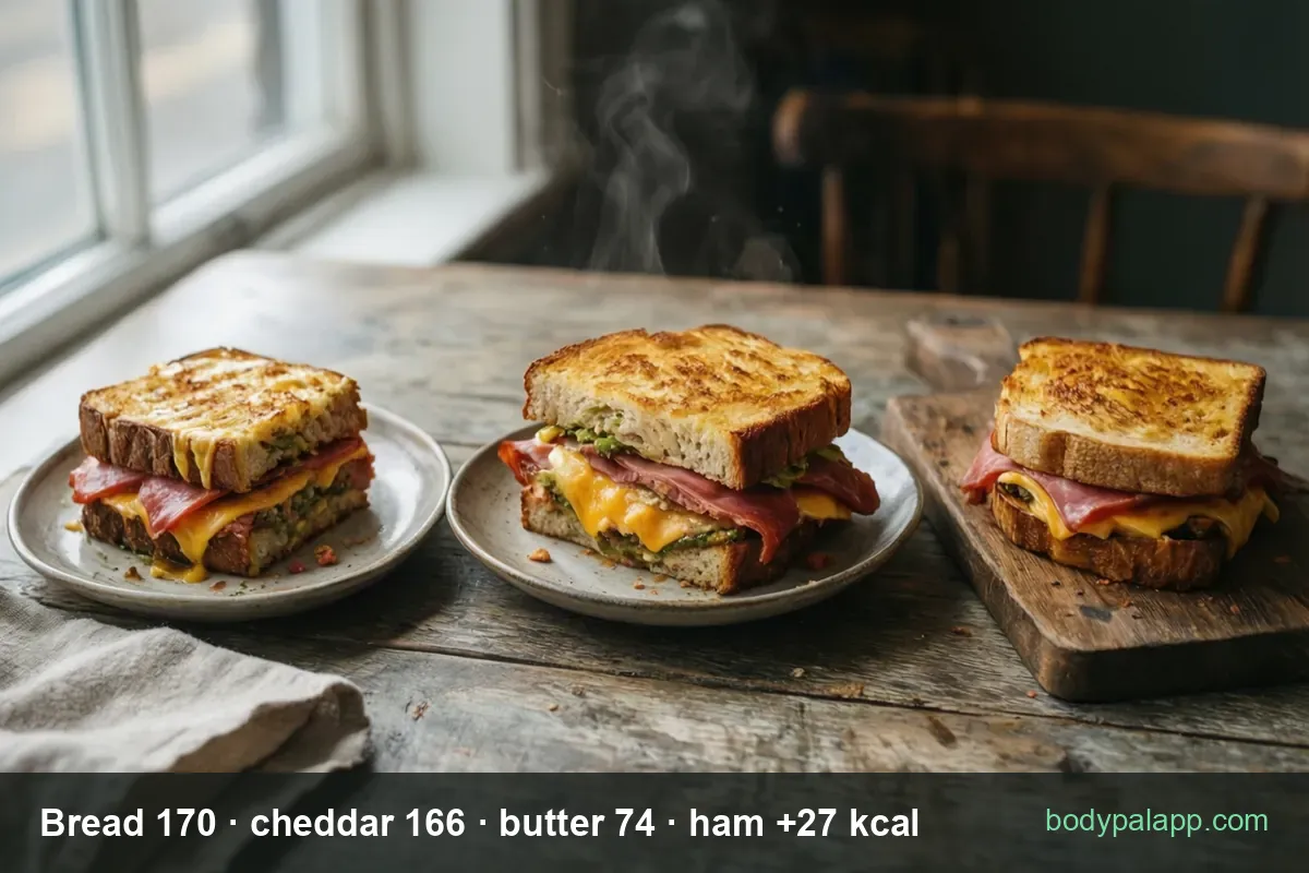 Cheese toastie variants calories comparison