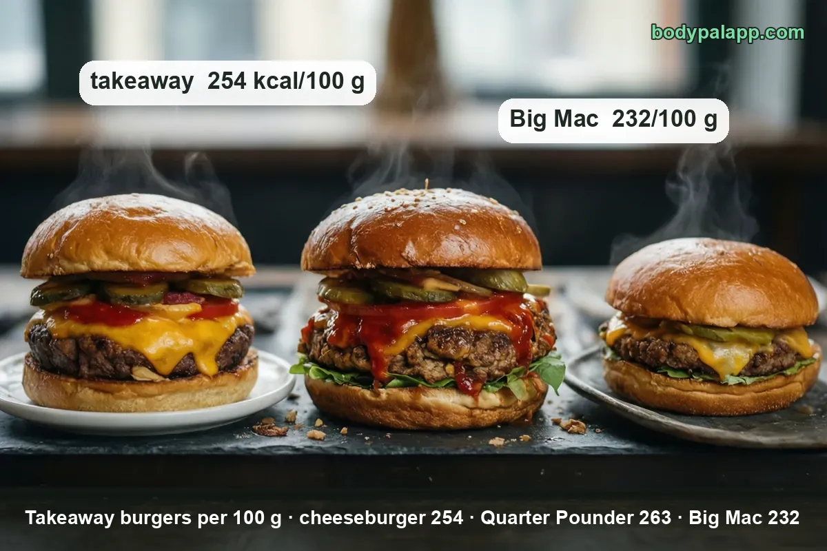 Cheeseburger variants calories comparison