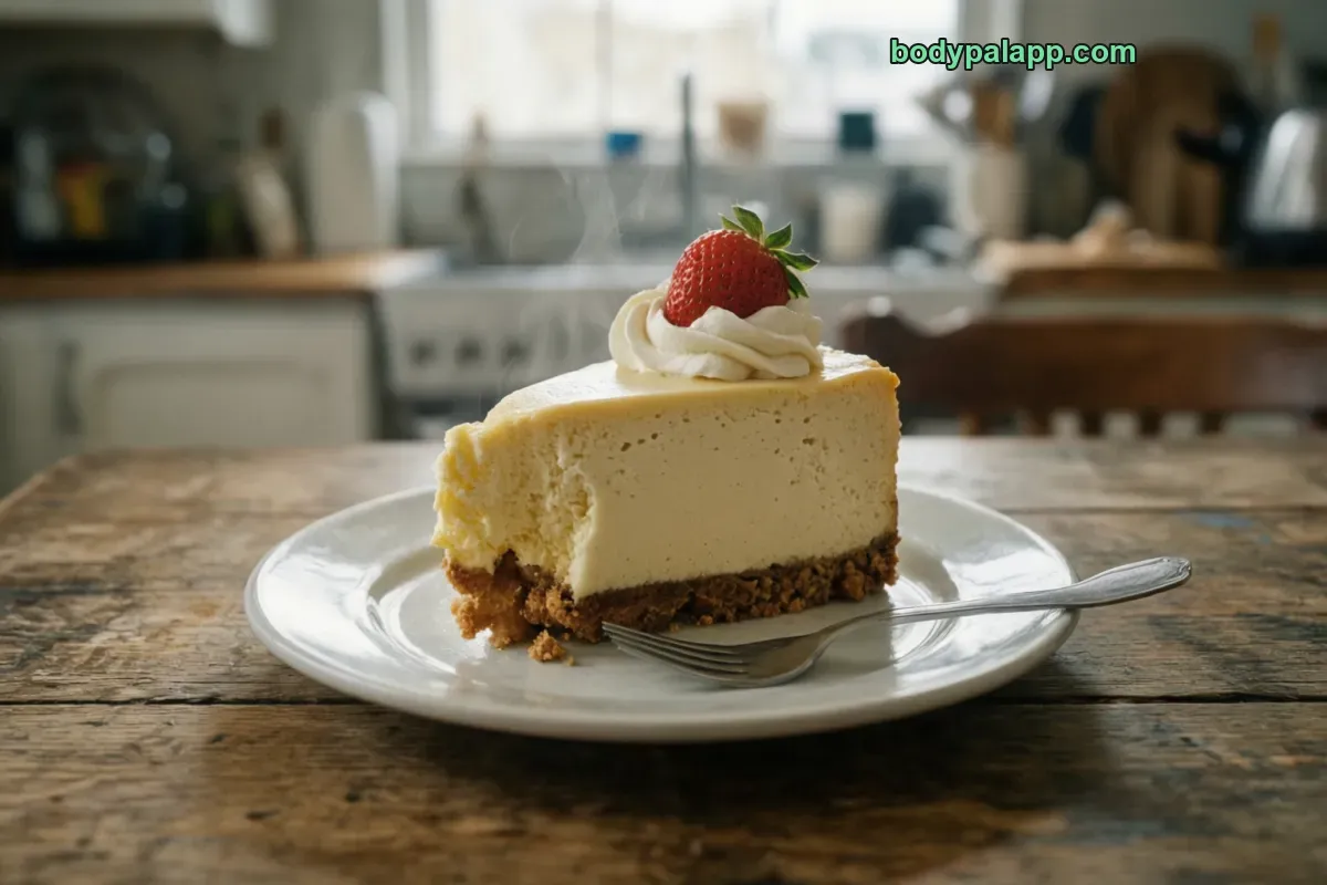 Cheesecake factory cheesecake, commercially prepared, plain