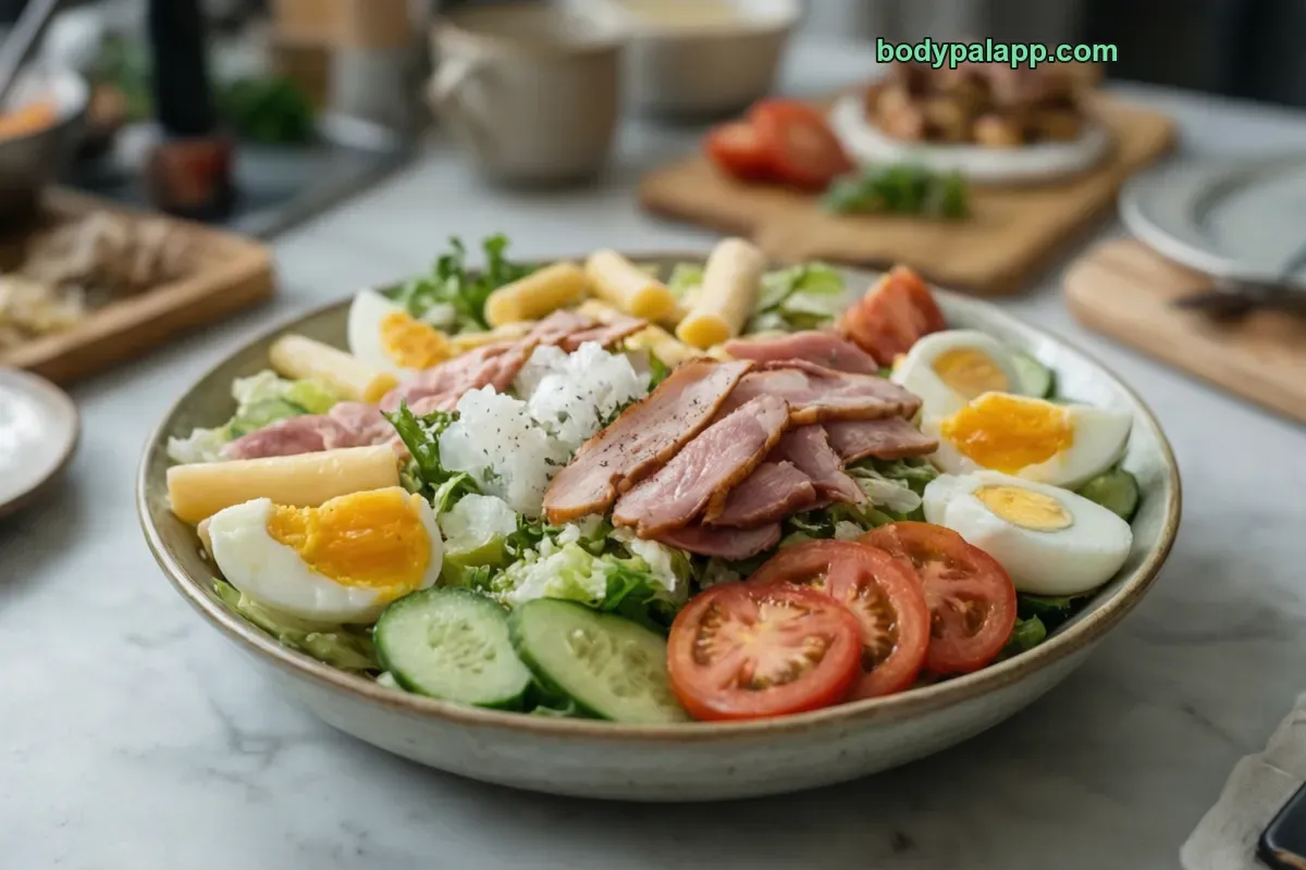 Chef salad, egg and cheese, no dressing