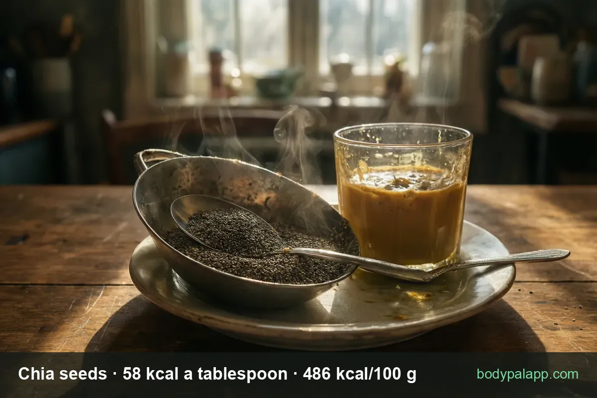 Chia seeds - 58 kcal a tablespoon