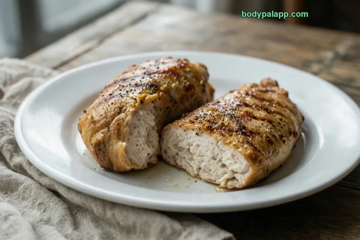 Chicken breast, roasted, meat only