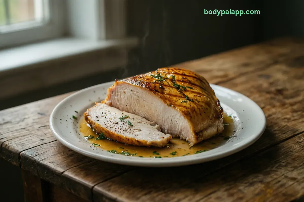 Cooked chicken breast, roasted, meat only