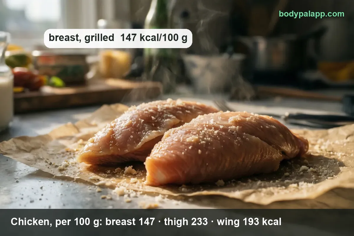 Chicken breast variants calories comparison