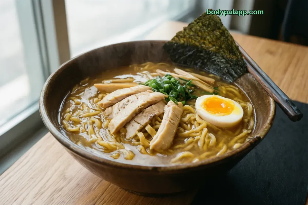 Chicken ramen, ramen bowl with chicken