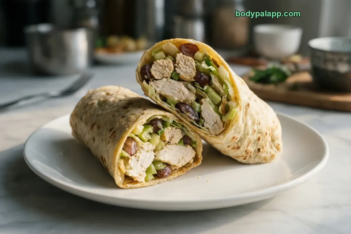 Chicken salad wrap, ready to eat