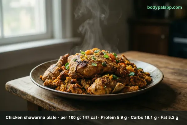 Chicken Shawarma Plate calories