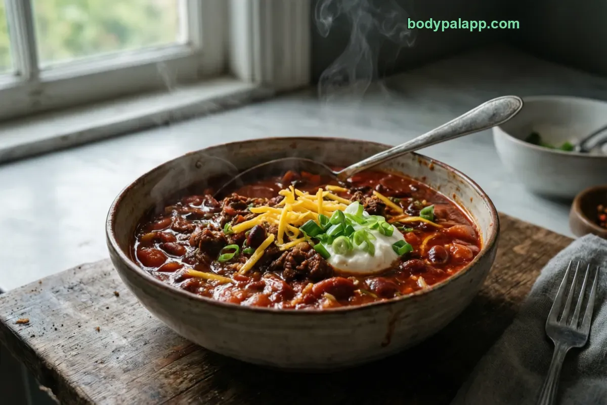 Chili, with meat and beans