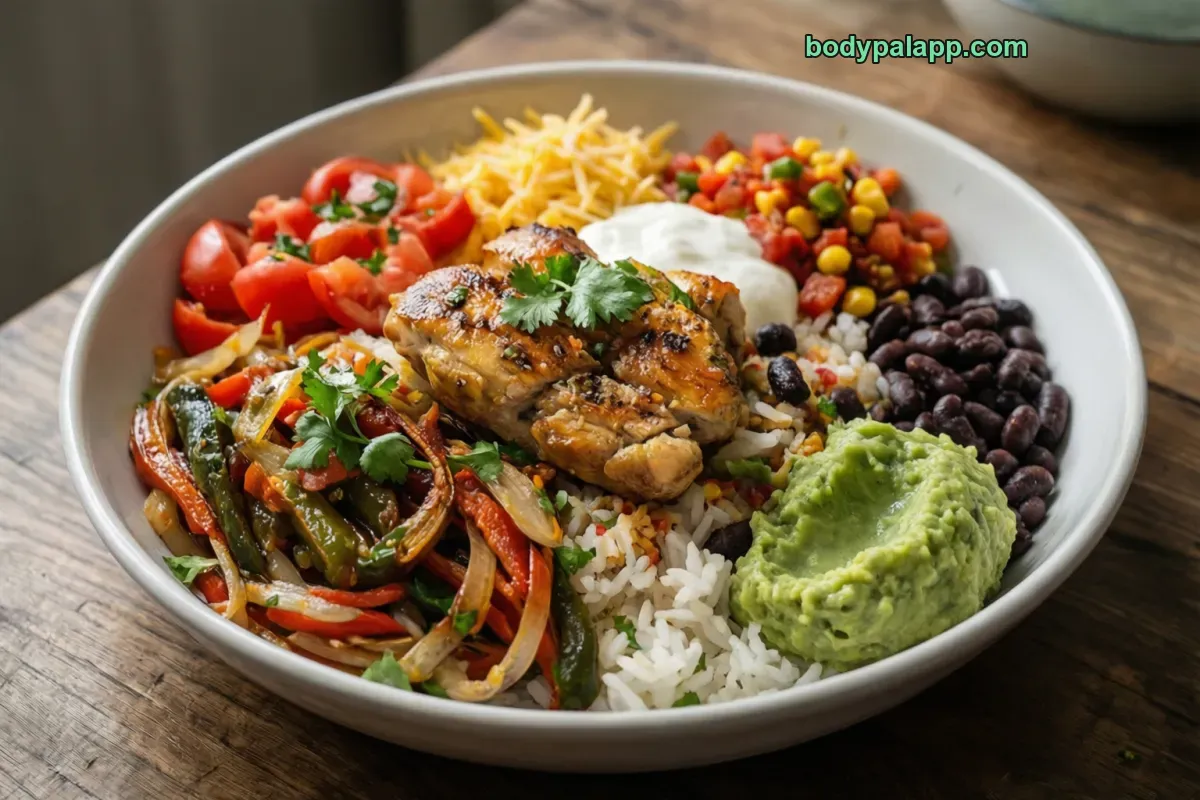 Chipotle bowl, restaurant serving