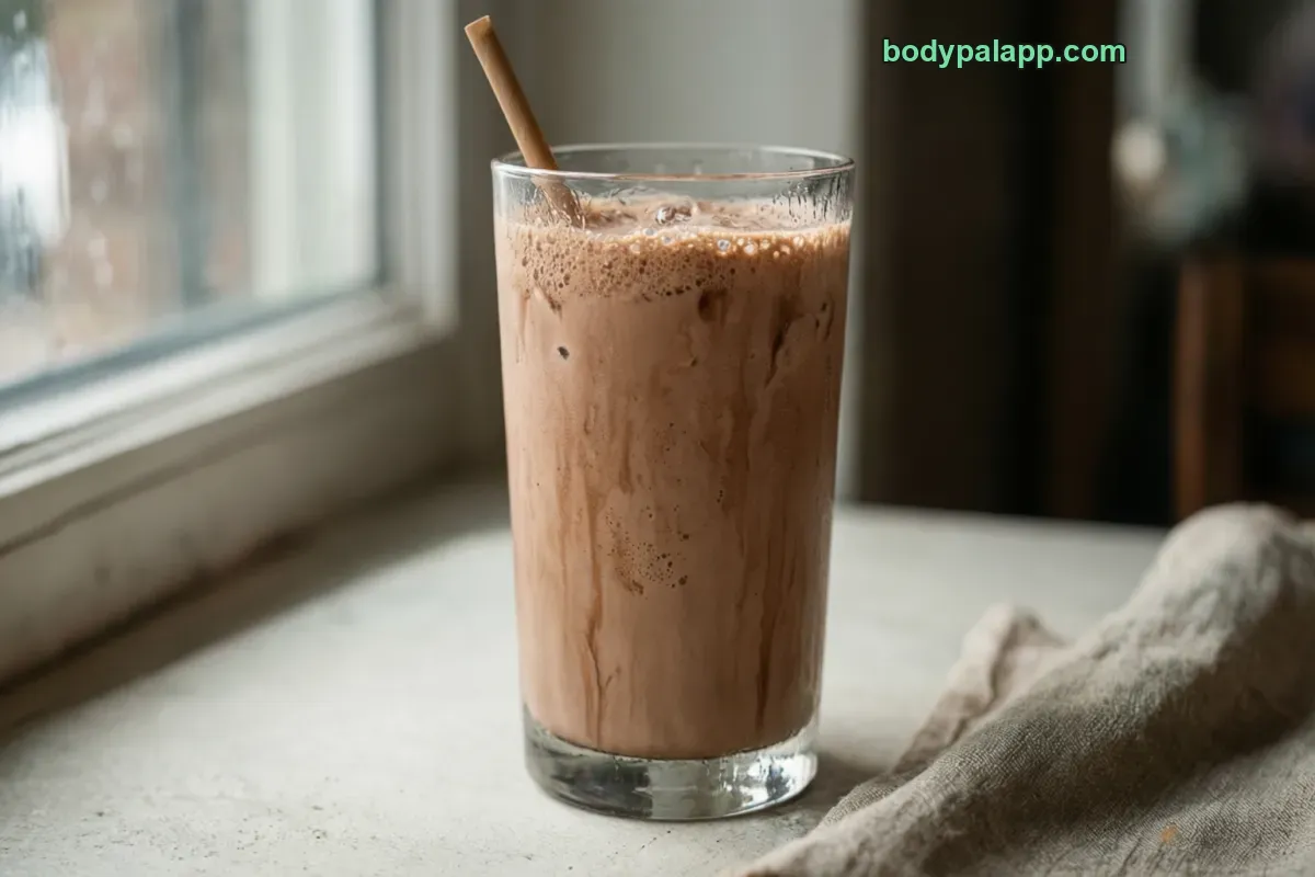 Chocolate almond milk, sweetened, ready-to-drink