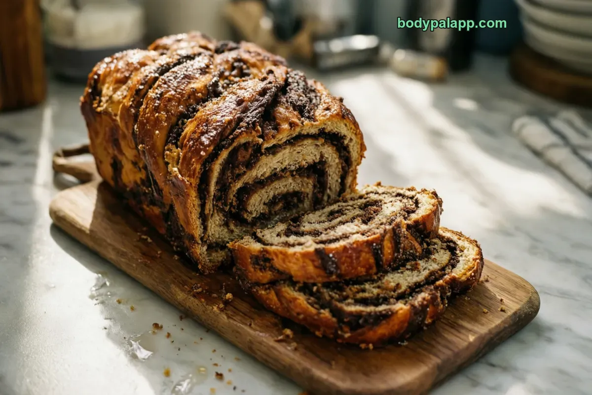 Chocolate babka, packaged, per label