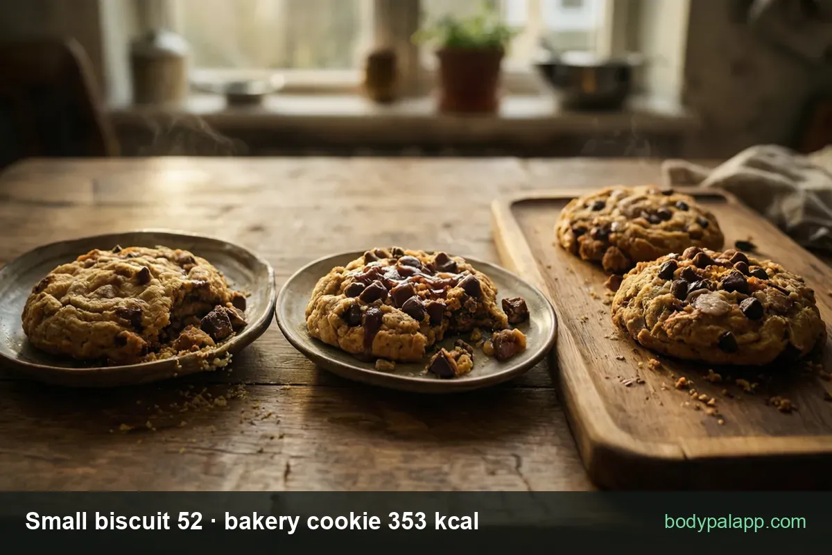 Chocolate chip cookie variants calories comparison