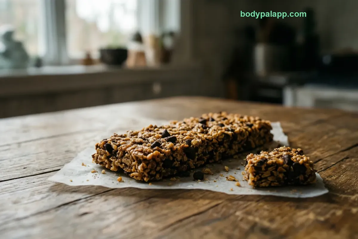 Chocolate chip granola bar, soft, uncoated